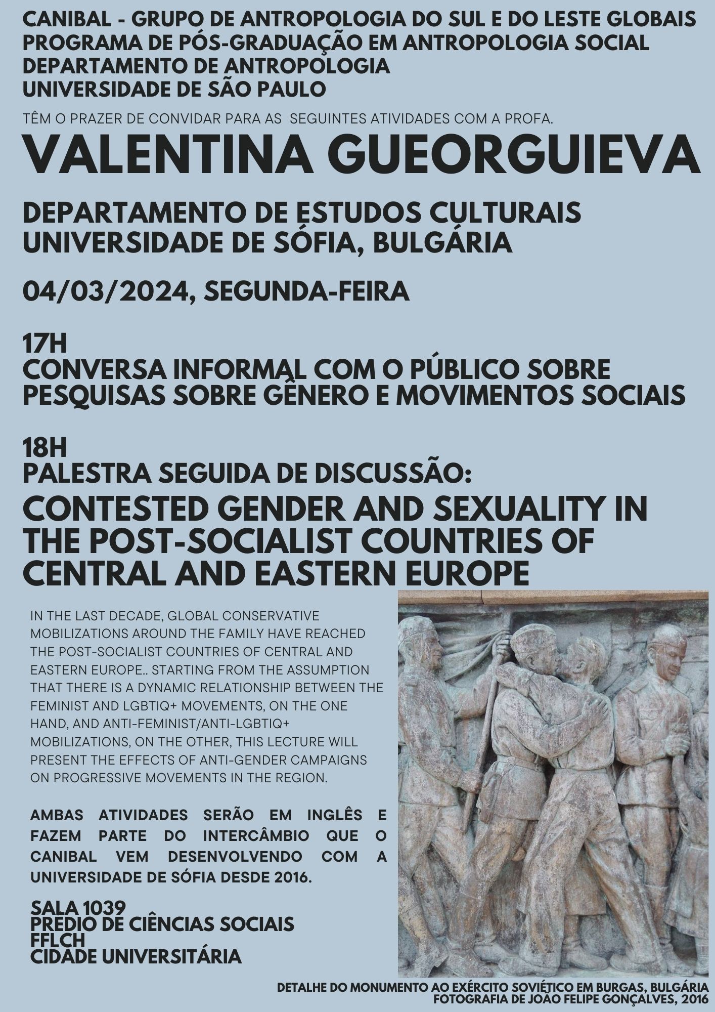 Grupo de Estudos CANIBAL convida a professora Valentina Gueorguieva (Universidade de Sófia, Bulgaria)