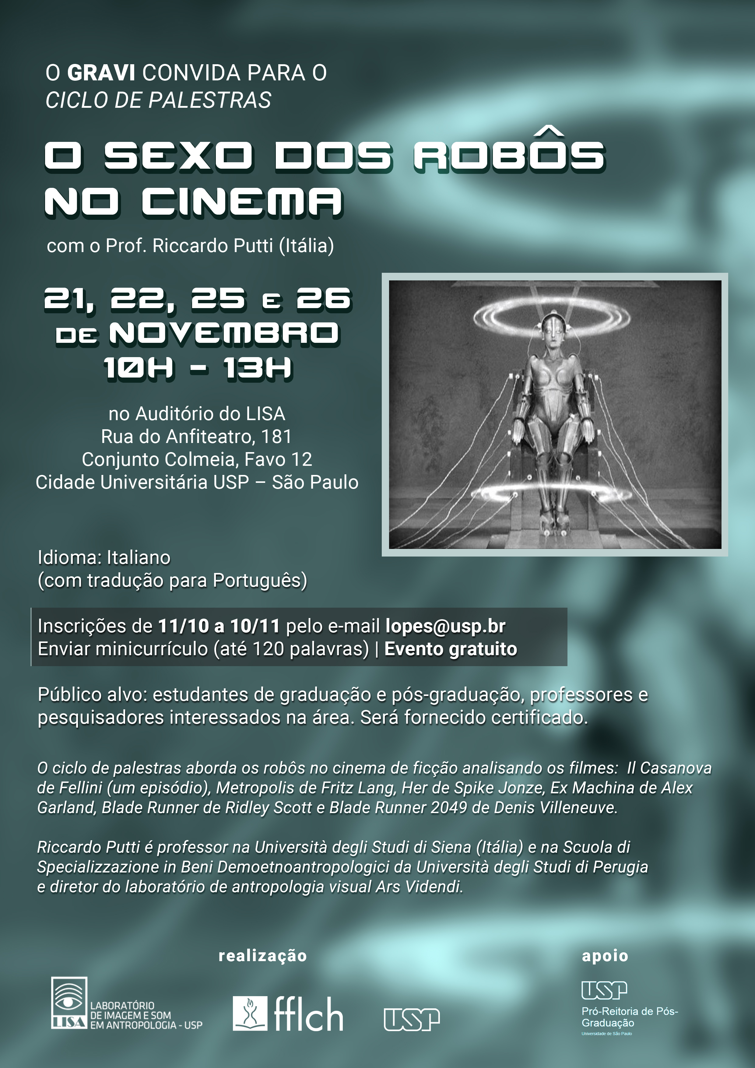 O sexo dos robôs no cinema com o Prof. Riccardo Putti