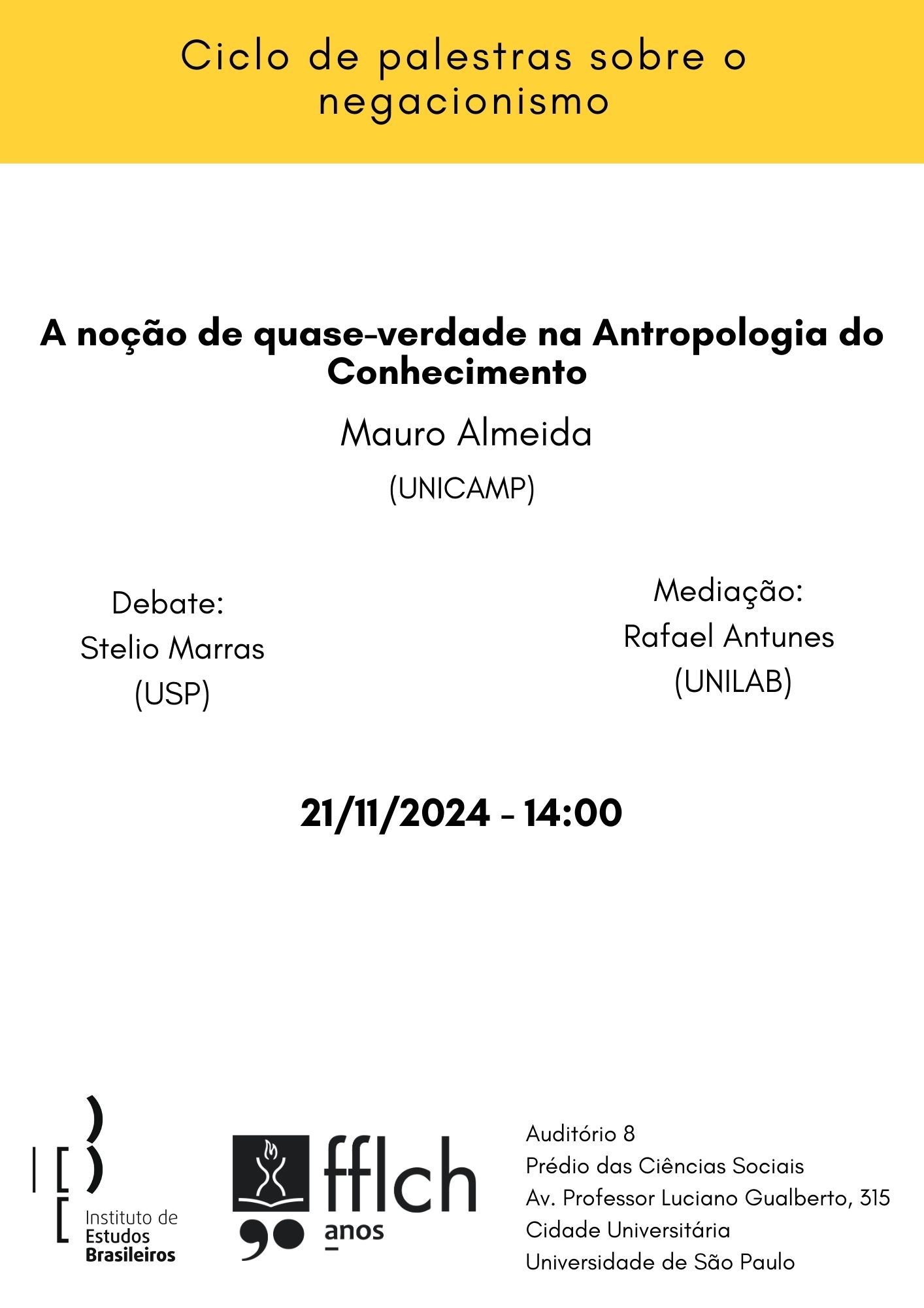 Ciclo de Palestras sobre o Negacionismo (3ª edição)