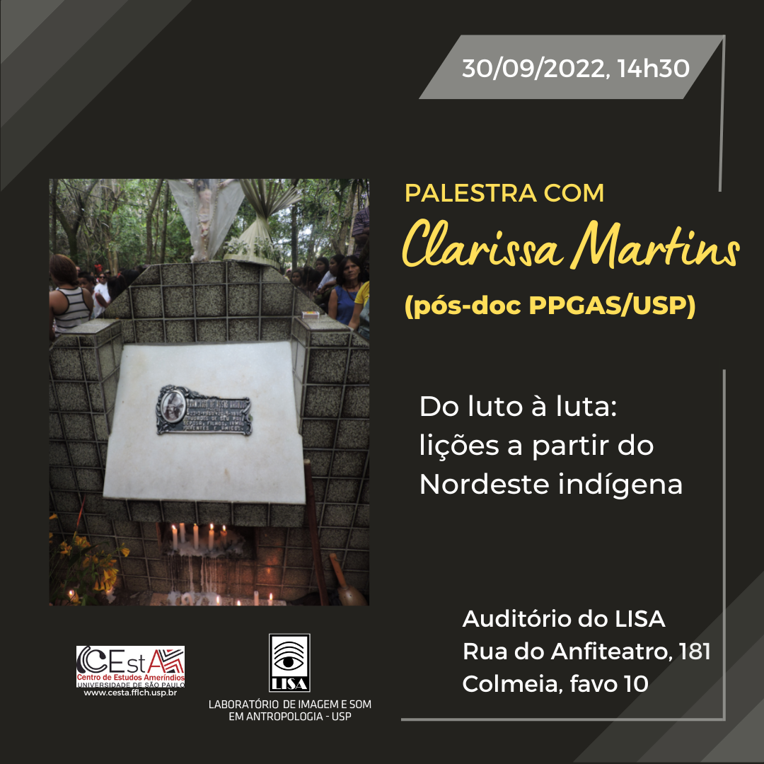 Lecture with CLARISSA MARTINS (Post-doc PPGAS/USP)